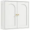 Mueble de Baño Colgar con Estantes 2 Puertas con Diseño de Arco Tiradores Dorados 60x20x60 cm Blanco - Ogal.Es