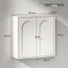Mueble de Baño Colgar con Estantes 2 Puertas con Diseño de Arco Tiradores Dorados 60x20x60 cm Blanco - Ogal.Es