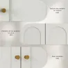 Mueble de Baño Colgar con Estantes 2 Puertas con Diseño de Arco Tiradores Dorados 60x20x60 cm Blanco - Ogal.Es
