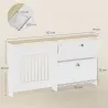 Cubre Radiadores con Zapatero Cubierta para Radiador con 2 Cajones Abatibles 152x19x81 cm Blanco - Ogal.Es