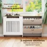Cubre Radiadores con Zapatero Cubierta para Radiador con 2 Cajones Abatibles 152x19x81 cm Blanco - Ogal.Es