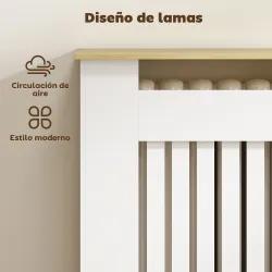 Cubre Radiadores con Zapatero Cubierta para Radiador con 2 Cajones Abatibles 152x19x81 cm Blanco - Ogal.Es