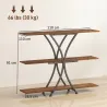 Mesa de Consola Mesa de Sofá con 2 Estantes Abiertos y Marco Metálico en X Estilo Industrial Marrón Rústico - Ogal.Es
