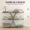 Mesa de Consola Mesa de Sofá con 2 Estantes Abiertos y Marco Metálico en X Estilo Industrial Marrón Rústico - Ogal.Es