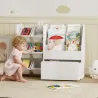 Estantería Infantil para Juguetes con 6 Cajas Extraíbles 3 Estantes Abiertos y Cajón Inferior con Ruedas para Gu... - Ogal.Es