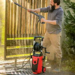 Hidrolimpiadora de Alta Presión 1800W con Accesorios Ángulo Ajustable y Parada Automática 30x27,5x76 cm Rojo y N... - Ogal.Es
