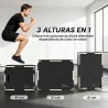 Cajón Pliométrico de Madera 3 en 1 con 3 Alturas Diferentes Asas sin Esquinas Entrenamiento de Salto 61x51x41 cm - Ogal.Es