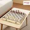Juego de Ajedrez Internacional y Damas de Madera 2 en 1 Plegable con Piezas de Pino y Ranuras de Almacenamiento ... - Ogal.Es