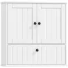 Armario de Baño de Pared Rústico con Estante Ajustable Doble Puerta y Puerta Abatible 60x19,5x60 cm Blanco - Ogal.Es
