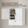 Armario de Baño de Pared Rústico con Estante Ajustable Doble Puerta y Puerta Abatible 60x19,5x60 cm Blanco - Ogal.Es