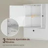 Armario de Baño de Pared Rústico con Estante Ajustable Doble Puerta y Puerta Abatible 60x19,5x60 cm Blanco - Ogal.Es