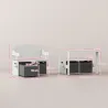 Banco Infantil Convertible 3 en 1 Juego de Mesa y Silla Baúl de Juguetes con Cubos de Tela Extraíbles Blanco - Ogal.Es
