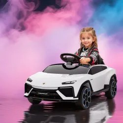 Coche Eléctrico para Niños de +3 Años con licencia Lamborghini Batería 12V Mando a Distancia 2,4 G Motor Doble B... - Ogal.Es