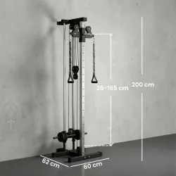 Máquina Polea Alta y Baja de Pared de Doble Polea Ajustable en 15 Posiciones Multifunción Lat Pulldown para Gimn... - Ogal.Es
