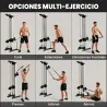 Máquina Polea Alta y Baja de Pared de Doble Polea Ajustable en 15 Posiciones Multifunción Lat Pulldown para Gimn... - Ogal.Es