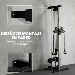 Máquina Polea Alta y Baja de Pared de Doble Polea Ajustable en 15 Posiciones Multifunción Lat Pulldown para Gimn... - Ogal.Es