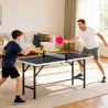 Mini Mesa de Ping-Pong Plegable con Red 2 Raquetas y 3 Pelotas para Interior y Exterior 152x76x70 cm Negro - Ogal.Es