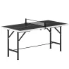 Mini Mesa de Ping-Pong Plegable con Red 2 Raquetas y 3 Pelotas para Interior y Exterior 152x76x70 cm Negro - Ogal.Es