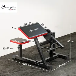 Máquina de Bíceps y Tríceps 2 en 1 Banco de Curl Predicador con Asiento y Apoyo de Codo Ajustables para Gimnasio... - Ogal.Es