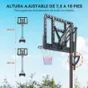 Canasta de Baloncesto para Exterior Ajustable de 235-305 cm con Tablero Irrompible 110 cm Saco de peso y Ruedas ... - Ogal.Es