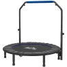 Trampolín de Fitness Adultos Ø122 cm, Cama Elástica Plegable con Mango Ajustable de 4 Niveles Negro y Azul - Ogal.Es