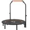 Cama Elástica Plegable Ø114 cm con Mango Ajustable Marco de Acero para Entrenamiento Piernas Cuerpo Naranja y Negro - Ogal.Es