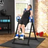 Tabla de Inversión Plegable con Inclinación hasta 90° y Cinturones de Seguridad 79x114x153 cm Azul y Negro - Ogal.Es