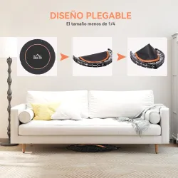 Cama Elástica Plegable Ø114 cm con Mango Ajustable Marco de Acero para Entrenamiento Piernas Cuerpo Naranja y Negro - Ogal.Es