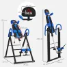 Tabla de Inversión Plegable con Inclinación hasta 90° y Cinturones de Seguridad 79x114x153 cm Azul y Negro - Ogal.Es