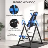 Tabla de Inversión Plegable con Inclinación hasta 90° y Cinturones de Seguridad 79x114x153 cm Azul y Negro - Ogal.Es