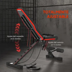 Banco de Musculación Plegable con Respaldo y Asiento Ajustables Extensión de Pierna Cojín de Predicador Banda Negro - Ogal.Es