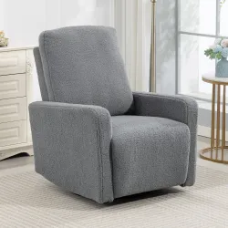 Sillón Relax Reclinable Manual hasta 135º con Reposabrazos Reposapiés Acolchado Grueso y Función de Balanceo 360... - Ogal.Es
