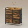 Cómoda con 6 Cajones Plegables Cajonera de Tela con Estructura de Acero Estilo Industrial 79x29x85 cm Marrón Rús... - Ogal.Es