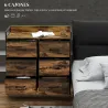 Cómoda con 6 Cajones Plegables Cajonera de Tela con Estructura de Acero Estilo Industrial 79x29x85 cm Marrón Rús... - Ogal.Es