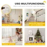Barrera para Perros Plegable Valla para Mascotas de 8 Paneles Puerta con Cierre Doble para Escalera Pasillo Blanco - Ogal.Es