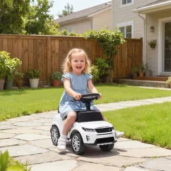 Coche Correpasillos con Licencia de Land Rover para Niños 18-36 Meses con Almacenaje Bocina Sonidos de Motor Blanco - Ogal.Es