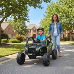 Coche Eléctrico para Niños 12V con Licencia Kawasaki Teryx KRX 1000 Control Remoto Suspensión Trasera Negro - Ogal.Es
