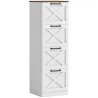 Cajonera Escritorio con 4 Cajones Soporte para Impresora con Riel Colgante para A4 y Carta 40x40x131 cm Blanco - Ogal.Es