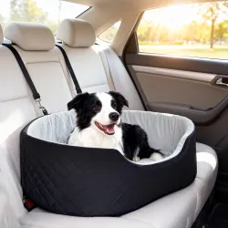 Asiento de Coche para Perros Pequeños y Medianos de hasta 15 kg con Funda Extraíble y Lavable Base Antideslizant... - Ogal.Es