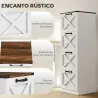 Cajonera Escritorio con 4 Cajones Soporte para Impresora con Riel Colgante para A4 y Carta 40x40x131 cm Blanco - Ogal.Es