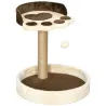 Árbol Rascador para Gatos Altura 44 cm Torre de Escalada con 2 Camas Poste de Yute, Juguete Colgante Marrón - Ogal.Es