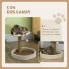 Árbol Rascador para Gatos Altura 44 cm Torre de Escalada con 2 Camas Poste de Yute, Juguete Colgante Marrón - Ogal.Es