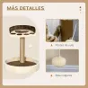 Árbol Rascador para Gatos Altura 44 cm Torre de Escalada con 2 Camas Poste de Yute, Juguete Colgante Marrón - Ogal.Es