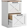 Cajonera Escritorio con 2 Cajones Soporte para Impresora con Riel Colgante para A4 y Carta 40x40x71 cm Blanco - Ogal.Es