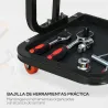 Taburete de Taller Móvil con Ruedas Bandeja para Herramientas y Estructura de Acero Carga 100 kg para Garaje Rojo - Ogal.Es