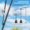 Canasta de Baloncesto para Exterior Ajustable de 150-305 cm con Ruedas Base Rellenable y Sistema de Retorno Negro - Ogal.Es