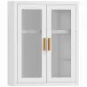 Armario de Baño de Pared Mueble de Baño Colgante Moderno con Estante Ajustable Puertas de Acrílico Blanco - Ogal.Es