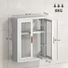 Armario de Baño de Pared Mueble de Baño Colgante Moderno con Estante Ajustable Puertas de Acrílico Blanco - Ogal.Es