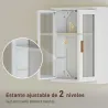 Armario de Baño de Pared Mueble de Baño Colgante Moderno con Estante Ajustable Puertas de Acrílico Blanco - Ogal.Es