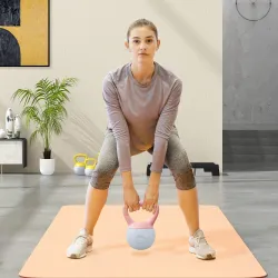 Pesa Rusa 4 kg Kettlebell Relleno de Arena Metálica y Mango Antideslizante para Entreno en Casa 19x15x25 cm Rosa... - Ogal.Es
